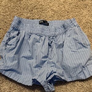 Zara Blue Striped boxer shorts
